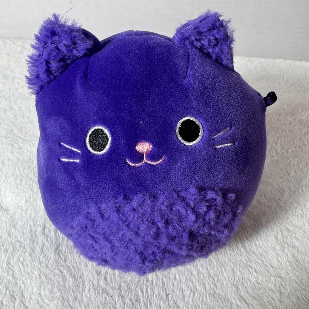 Squishmallows Zazzie Purple Cat 5" Plush Halloween Kitty Fuzzy Belly